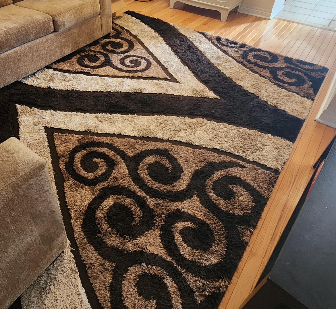 Brown shaggy area rug - photo 2
