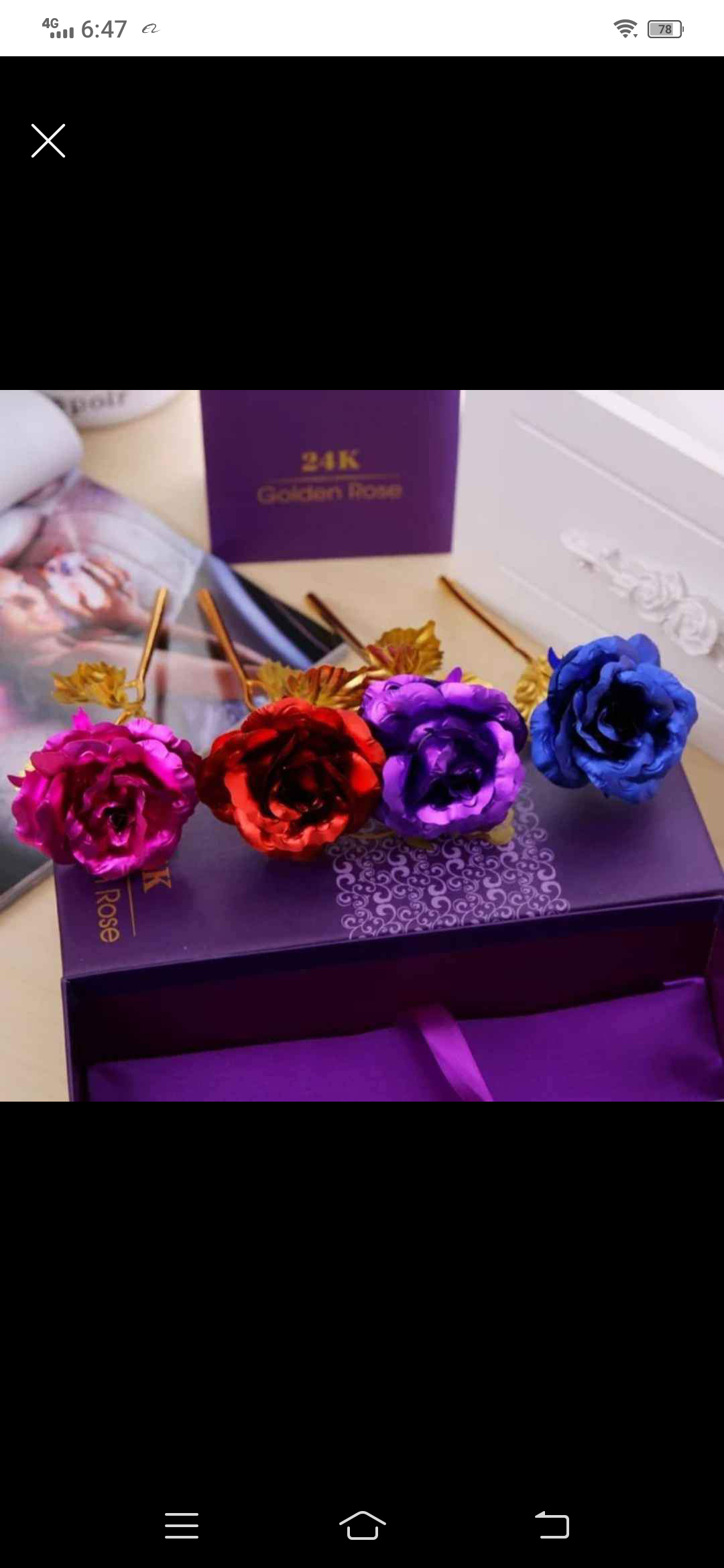 24k gold artificial flower