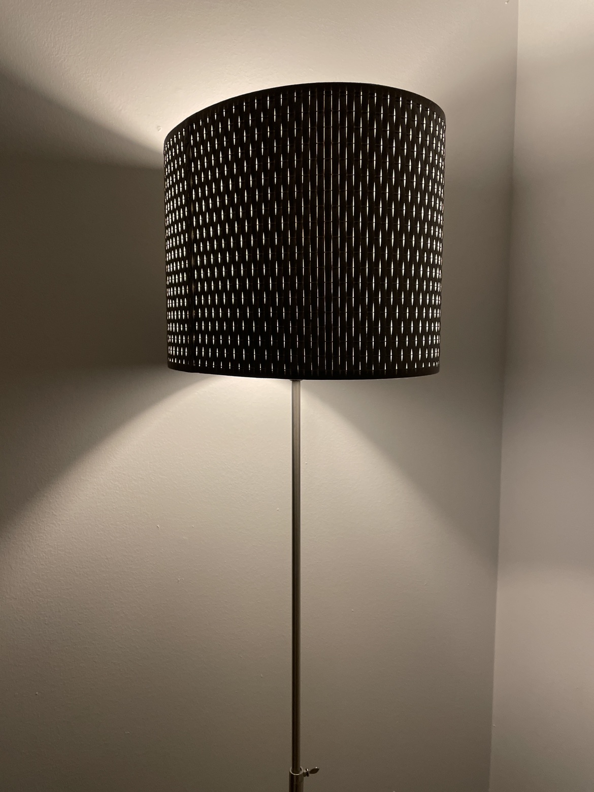 Grey shade floor lamp