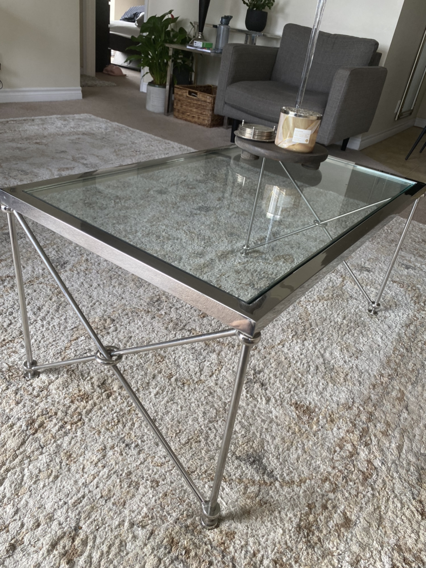 High end,Crome with thick Tapered glass,Coffee table - photo 4