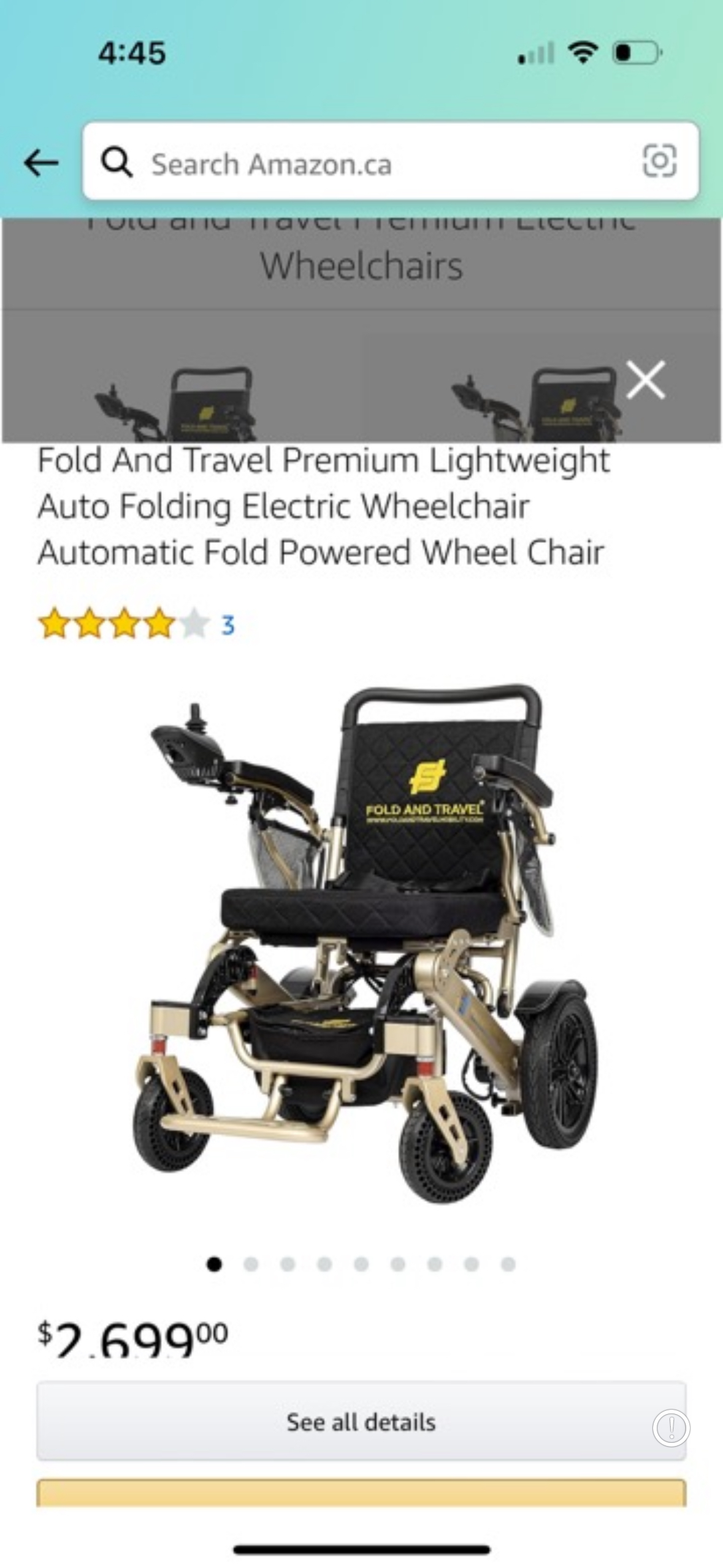 Motorized folding mobility scooter thumbnail