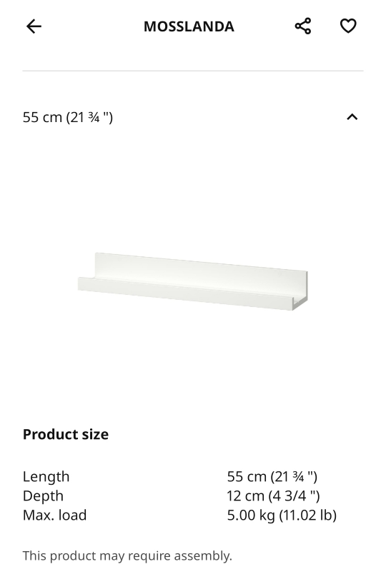 White mosslandia shelves