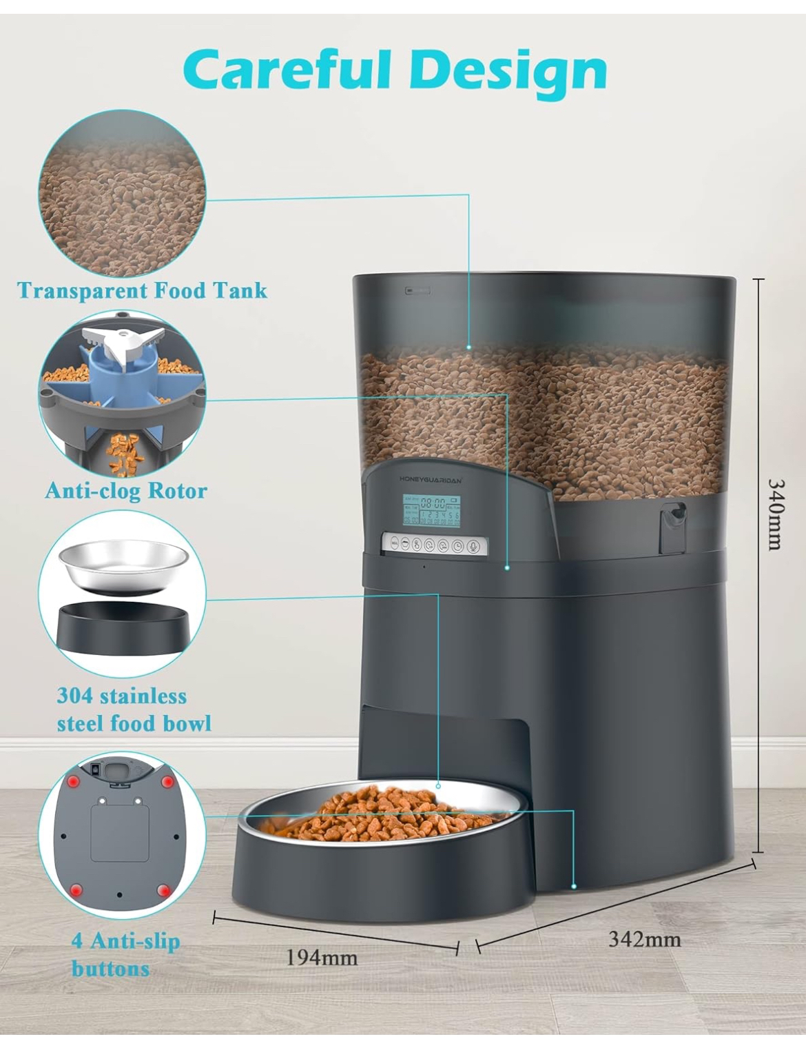 Automatic pet feeder with voice recorder - photo 3