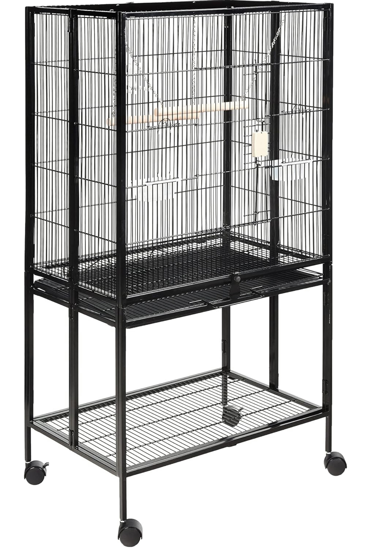 Amazon Basics Bird Cage with Rolling Stand and Storage Shelf image indicator(2)