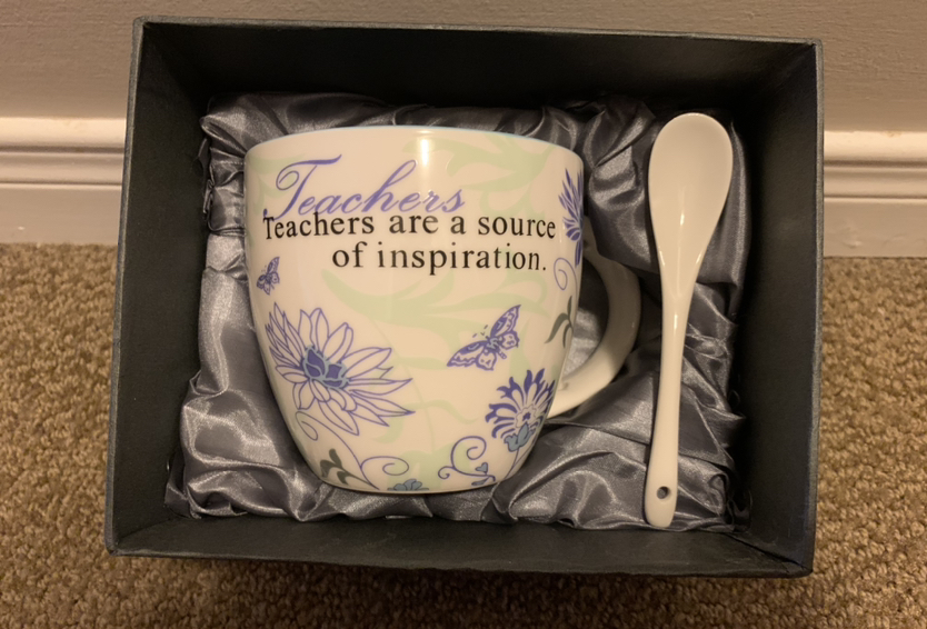 porcelain teachers mug gift set with spoon and box thumbnail