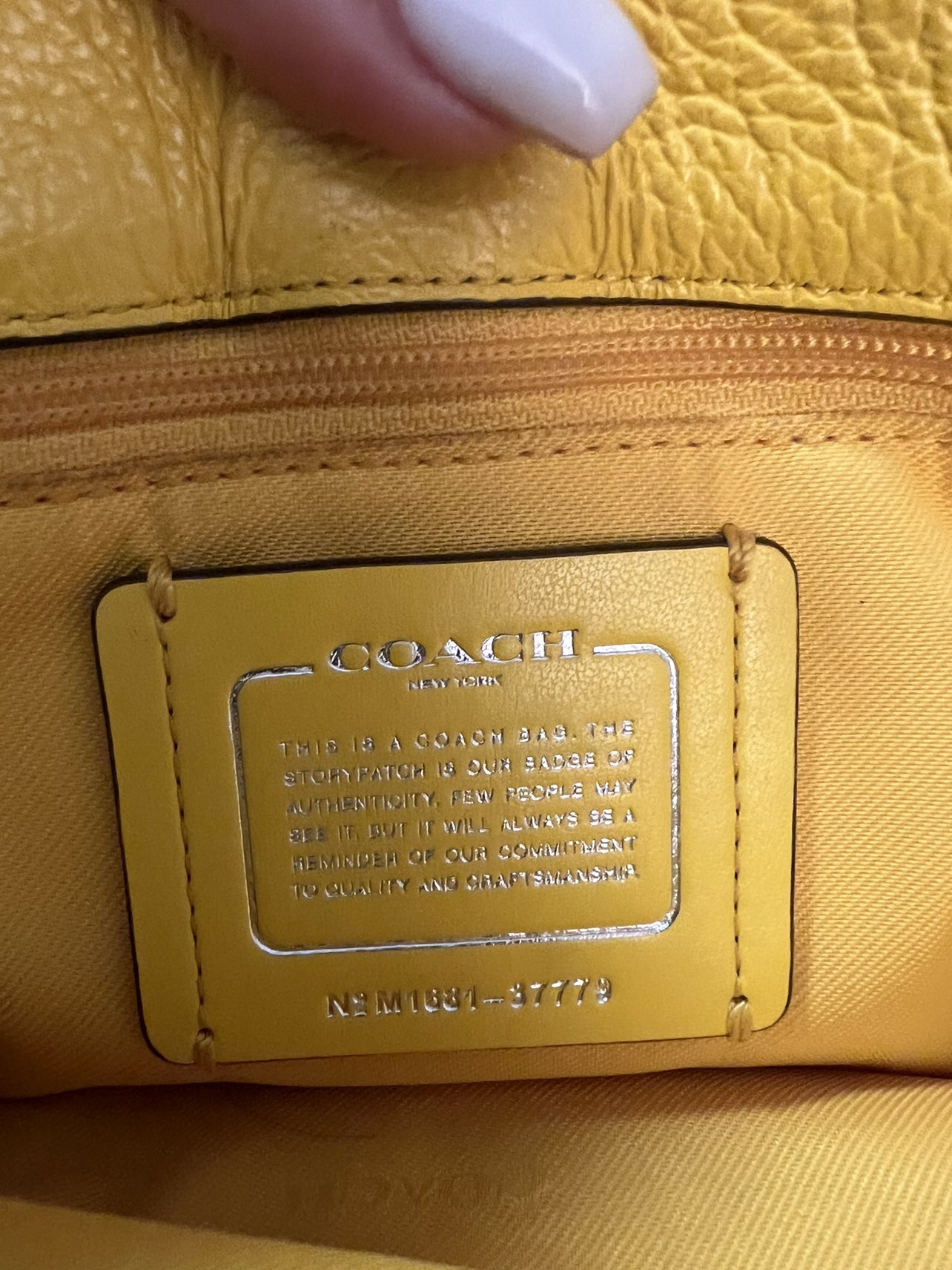 Coach yellow bag image indicator(4)