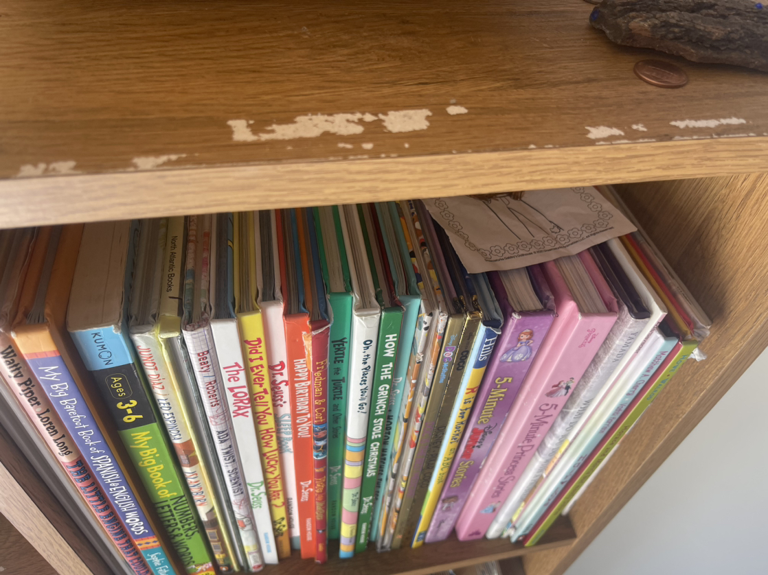 Book case asymmetrical 23 shelves Organizer wood toys games - photo 5