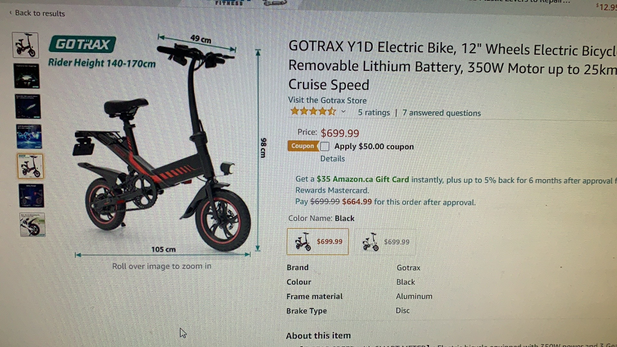 Gotrax Electric Bike Foldable (Black Colour Only) - photo 2