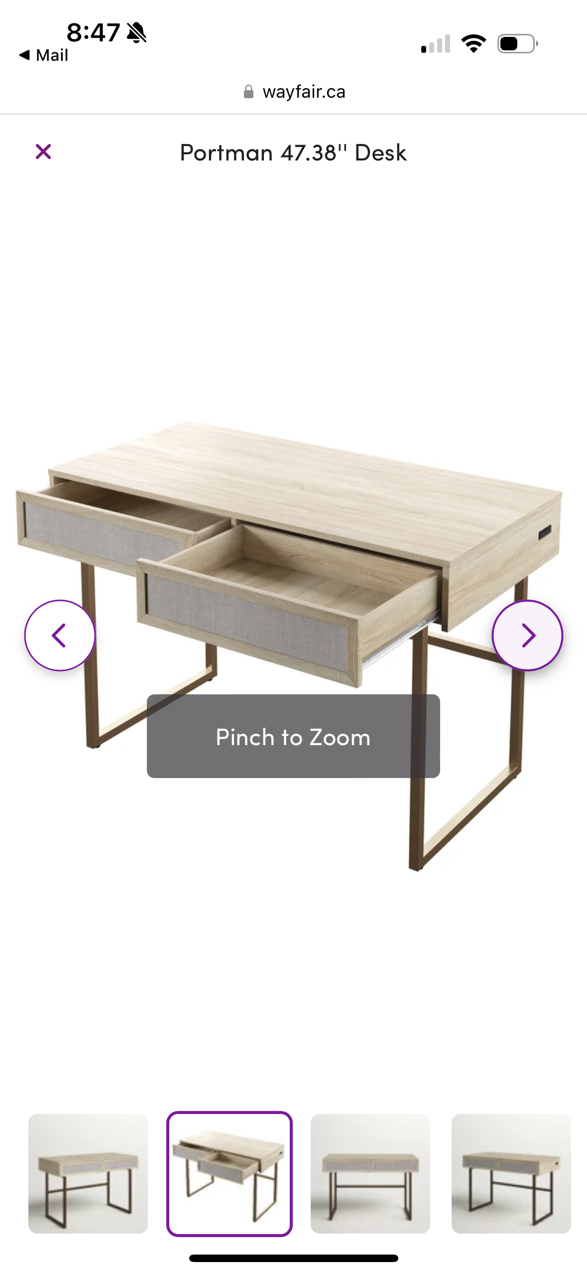 Large Beige and Gold Desk image indicator(8)