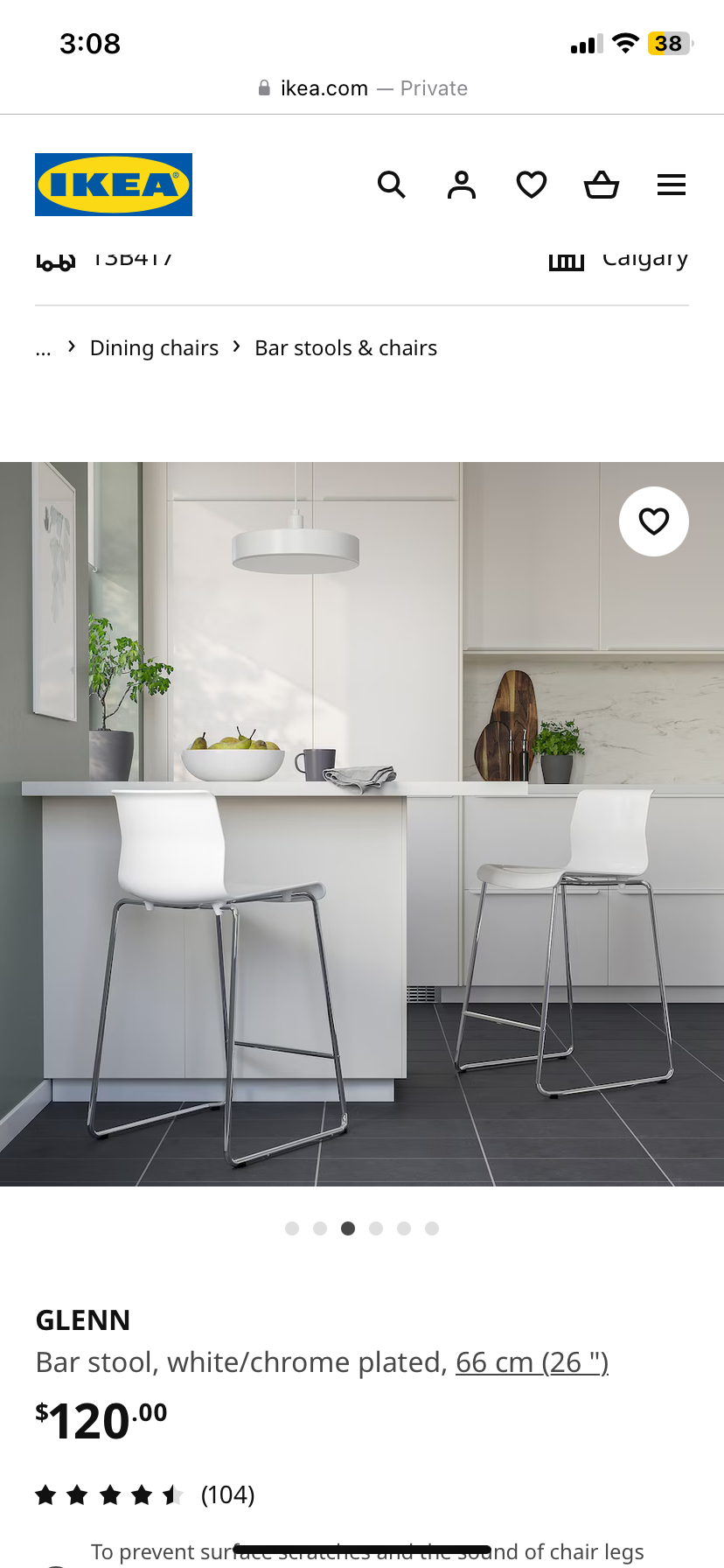 Glenn Bar Stools (Black) x 2 in Black ($150 for 2) - photo 4