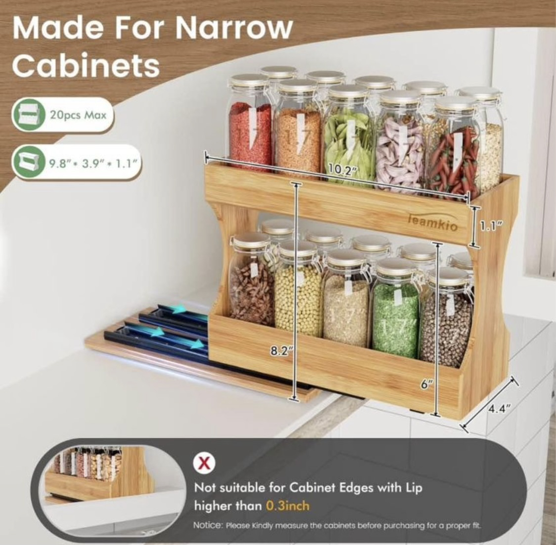 Spice Rack Organizer for Cabinet - photo 3