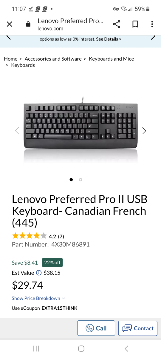 BNIB Lenovo Pro II USB Keyboad