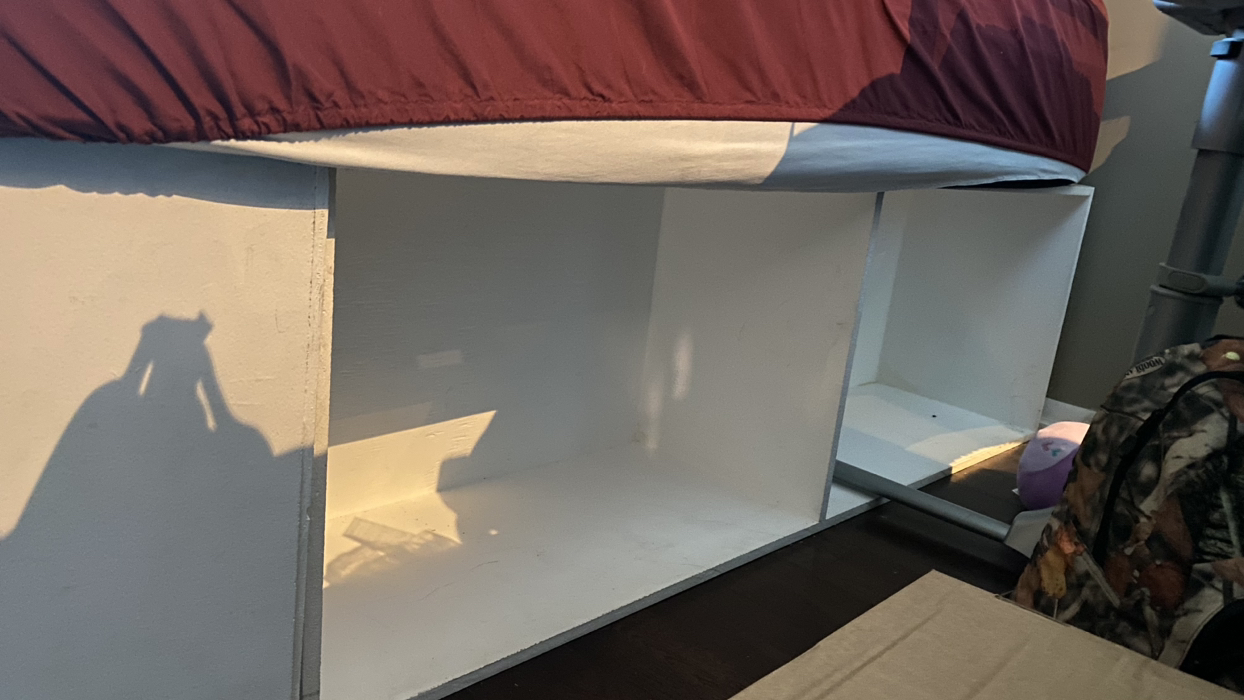 Homemade Queen bed frame with Storage