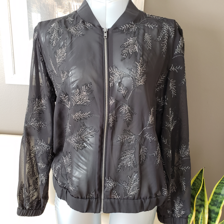 NEW! Sheer  Bomber Jacket image indicator(2)