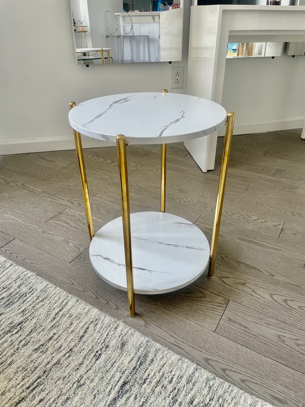 Gold and White Accent Table - photo 2