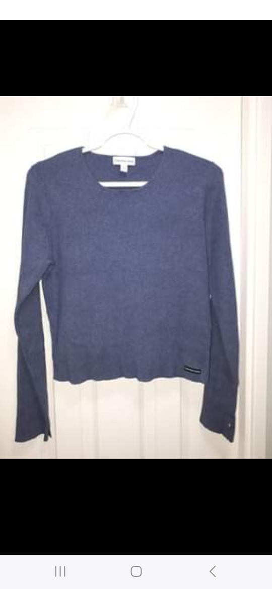 Calvin Klein Crop Sweater Beautiful Knit #XL thumbnail