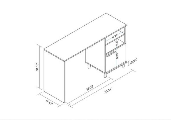 Manhattan Comfort Minetta Office Desk in White image indicator(2)