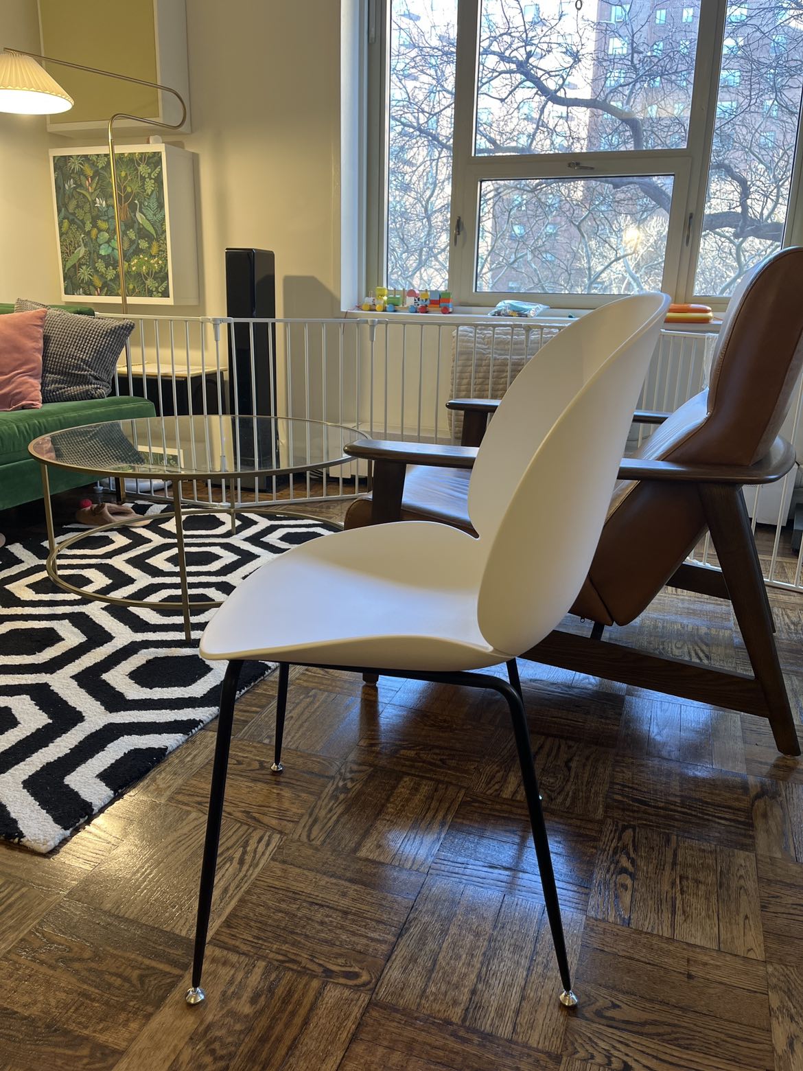 2 Dining chairs - mid century in white and violet - photo 4
