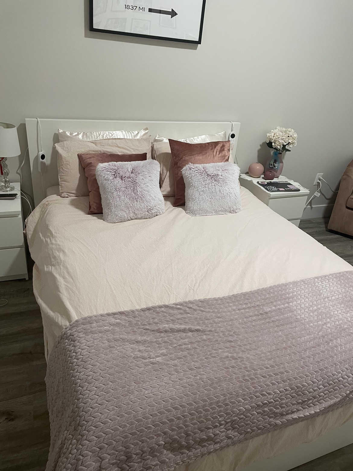 IKEA MALM queen size bed frame with storage