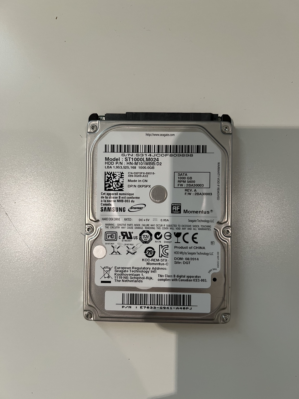 Samsung 1TB HDD 2.5”