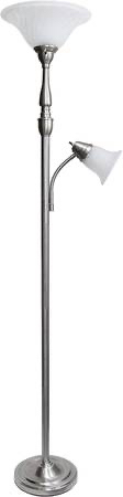 Elegant Designs 71" Brushed Nickel 2 Light Floor Lamp thumbnail