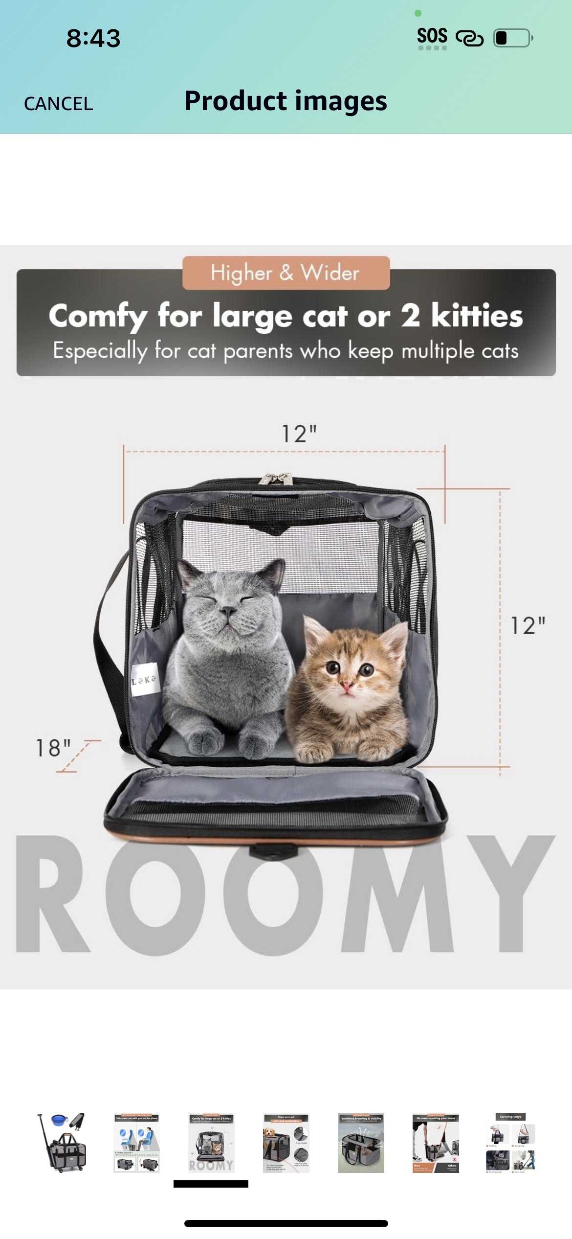 Cat carrier with wheels #322 image indicator(2)