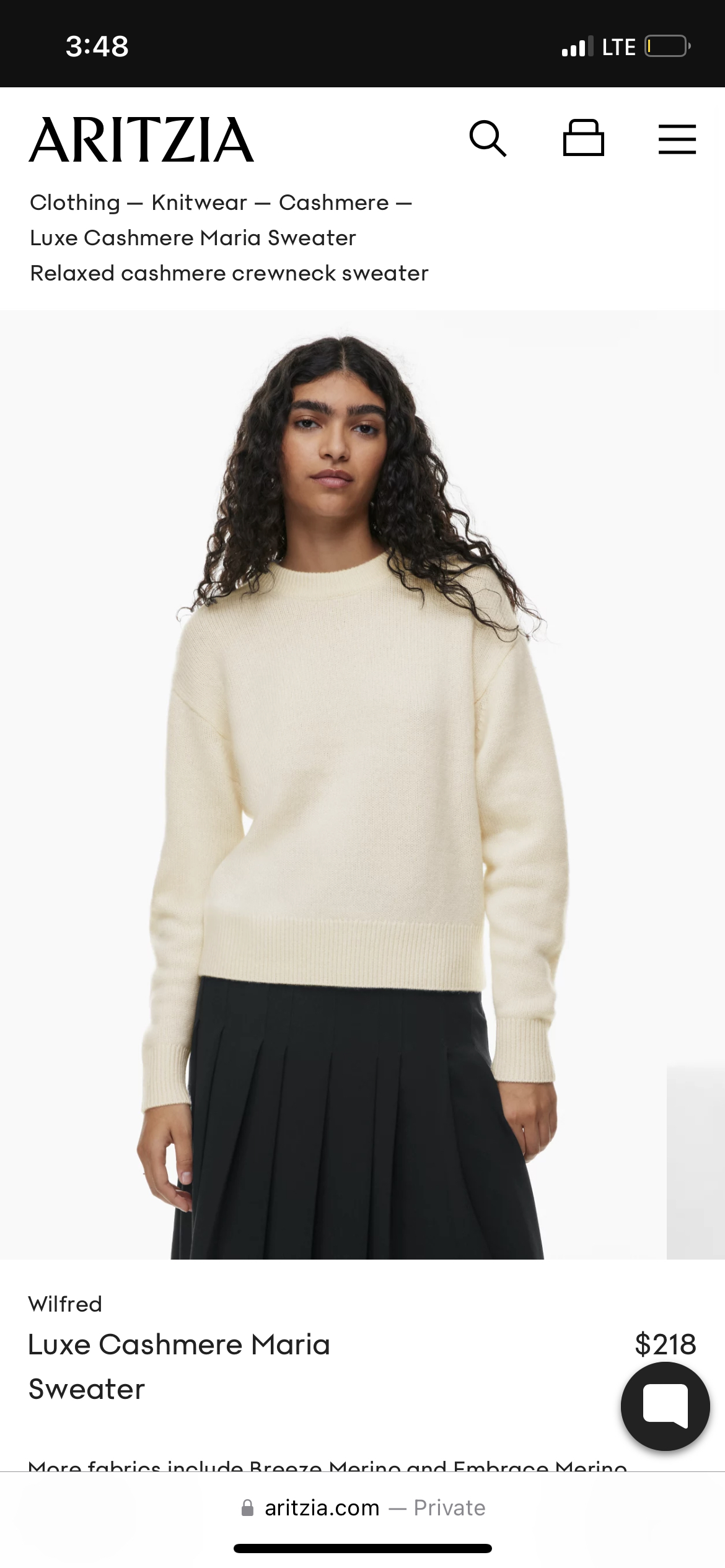 New with tags Aritzia cashmere sweater thumbnail