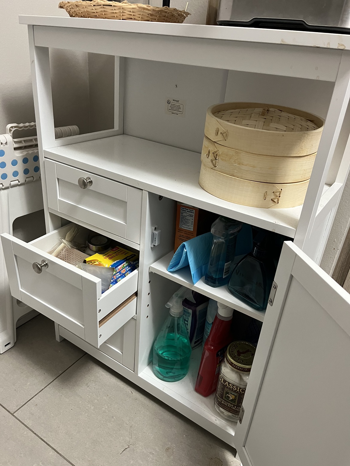 White Storage cabinet for kitchen / bathroom image indicator(2)