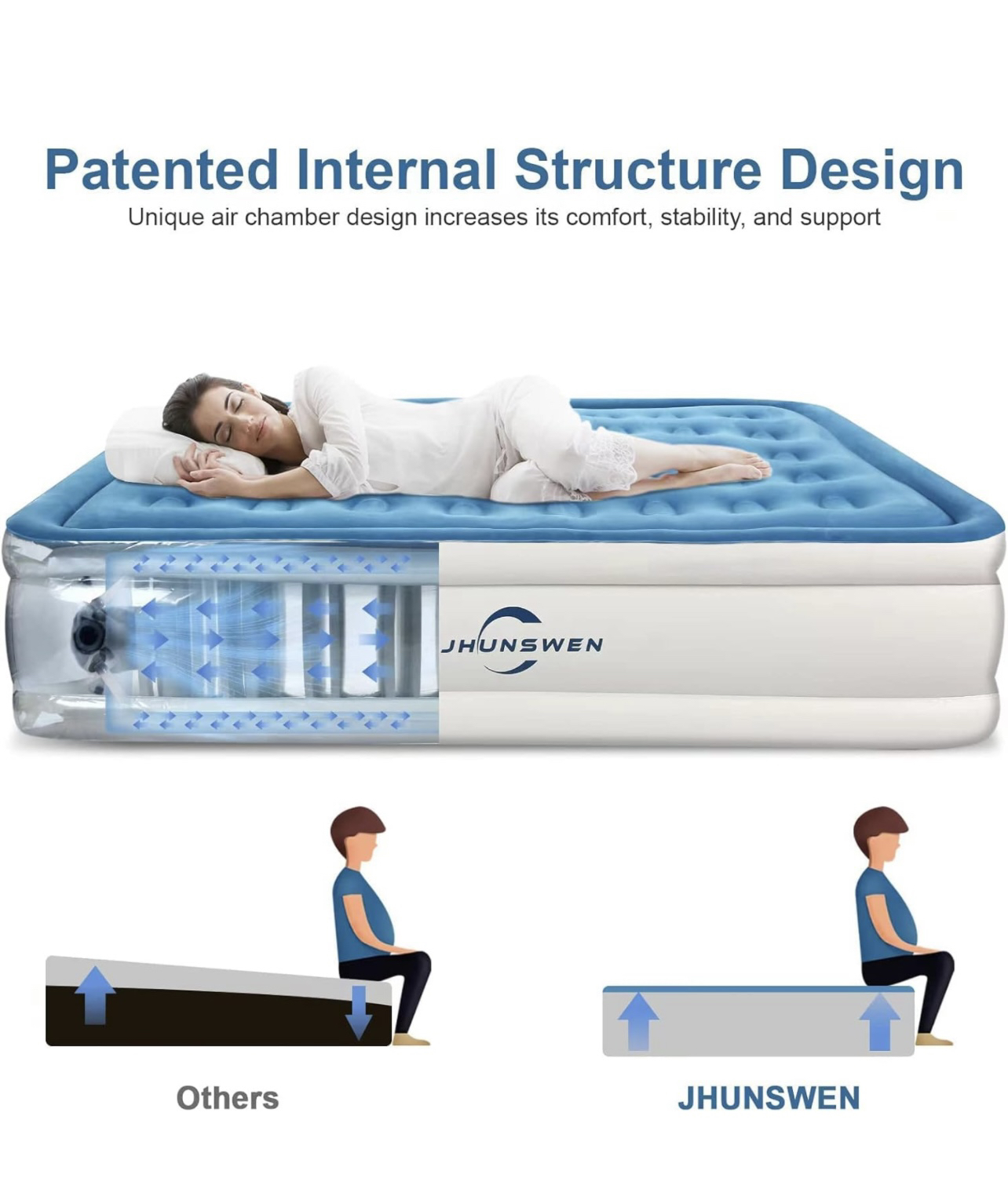 Air Mattress with Built in Pump,75x39x18in Carry Bag - 18" - photo 2