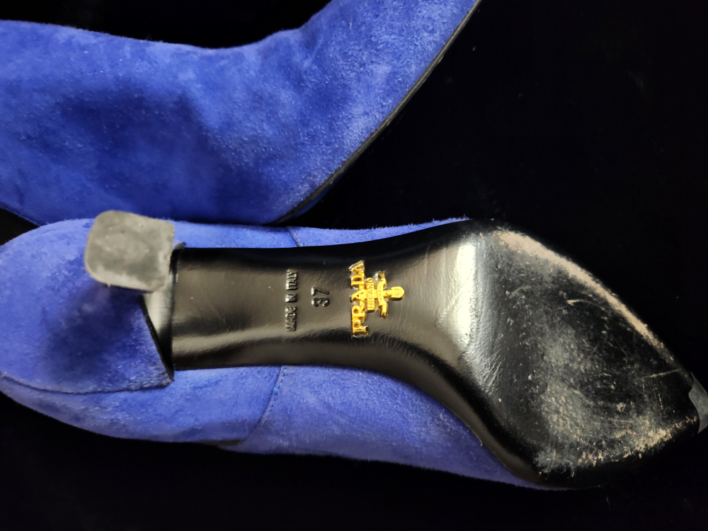 Prada blue suede leather half boots image indicator(2)