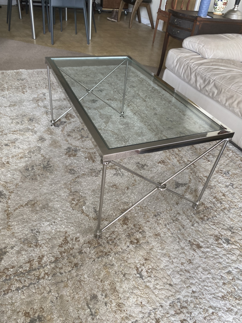 High end,Crome with thick Tapered glass,Coffee table - photo 3