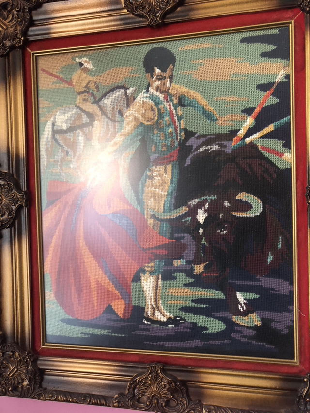 🏈Antique Framed needle point pictures image indicator(3)