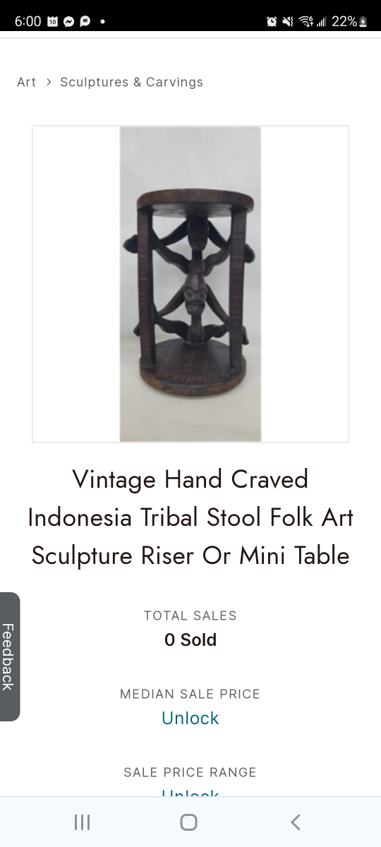 Indonesian hand carved mini stool. - photo 2