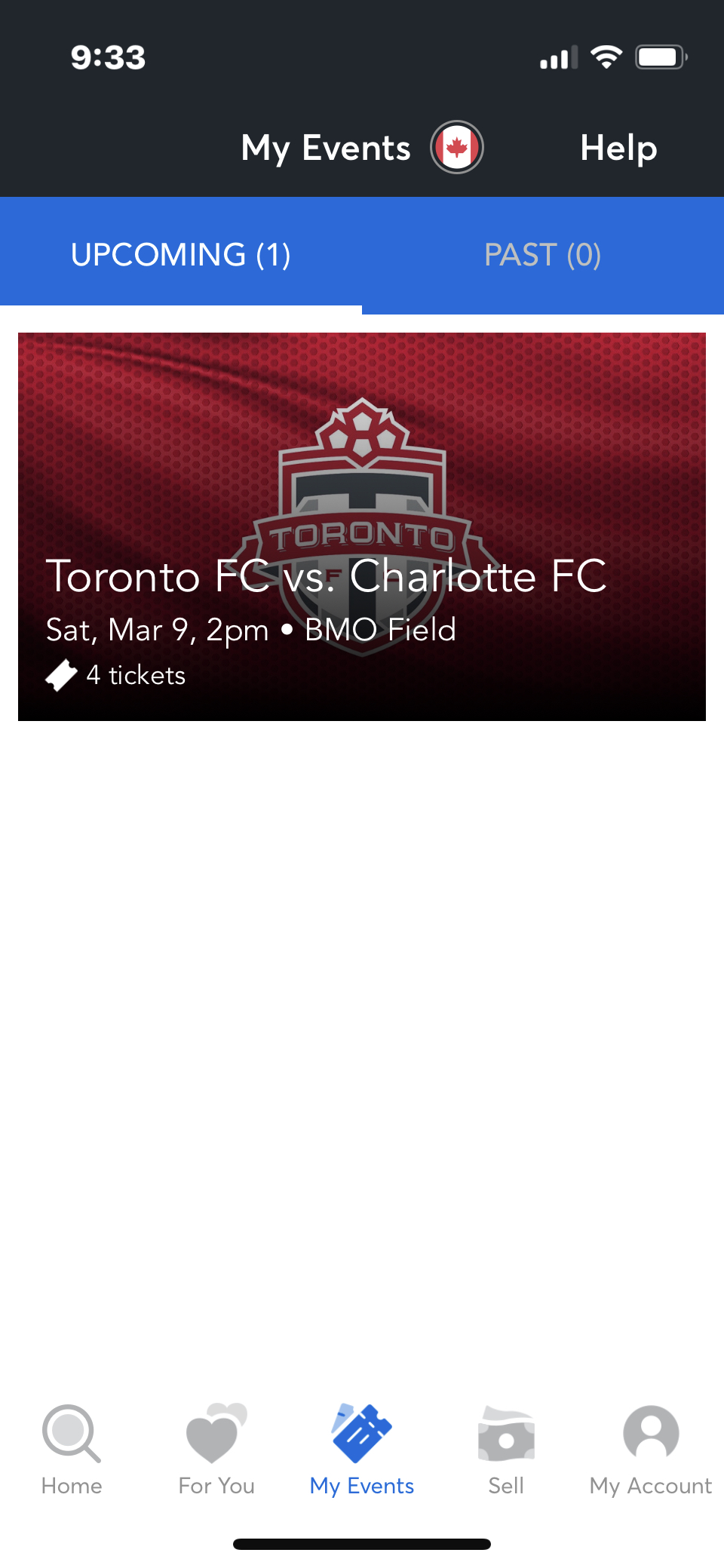 4x Tkts to Toronto FC vs Charlotte FC March 9