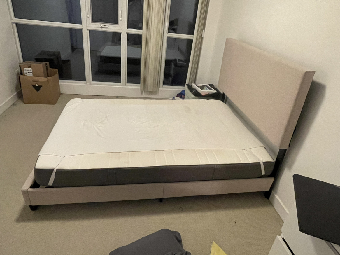 Moving out sale! Twin bed frame and mattress for sale thumbnail
