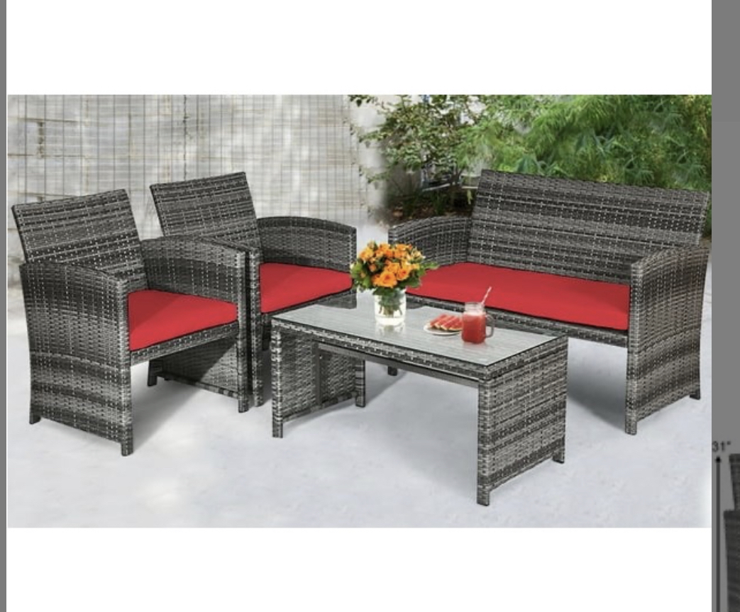 PATIO SET 4PC RATTAN WICKER - photo 3