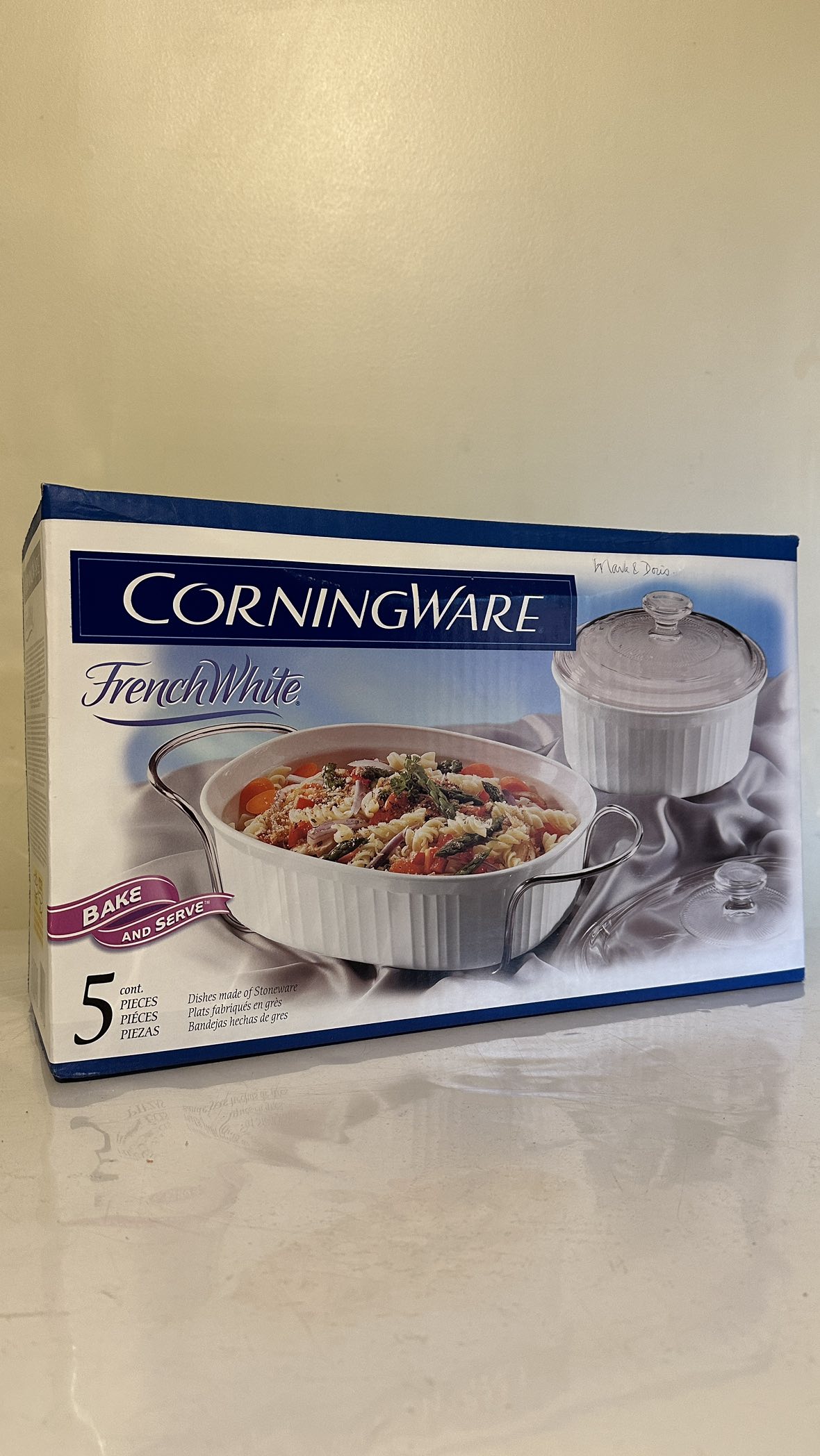 Corningware 5 piece Frenchwhite bakeware 🥕 $̶8̶0̶ thumbnail