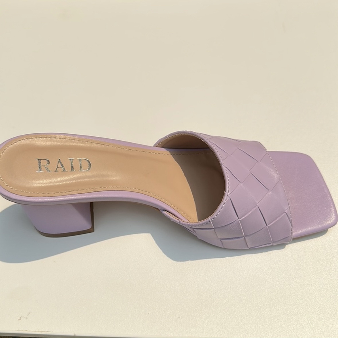 Raid Purple Albie Woven Slip-On Block Heel Sandals - photo 5