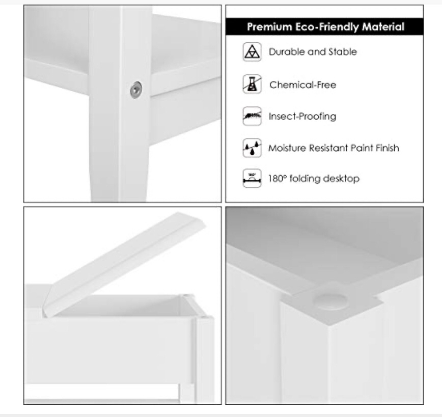 HOMECHO End Table, Flip Top Side Table, image indicator(9)