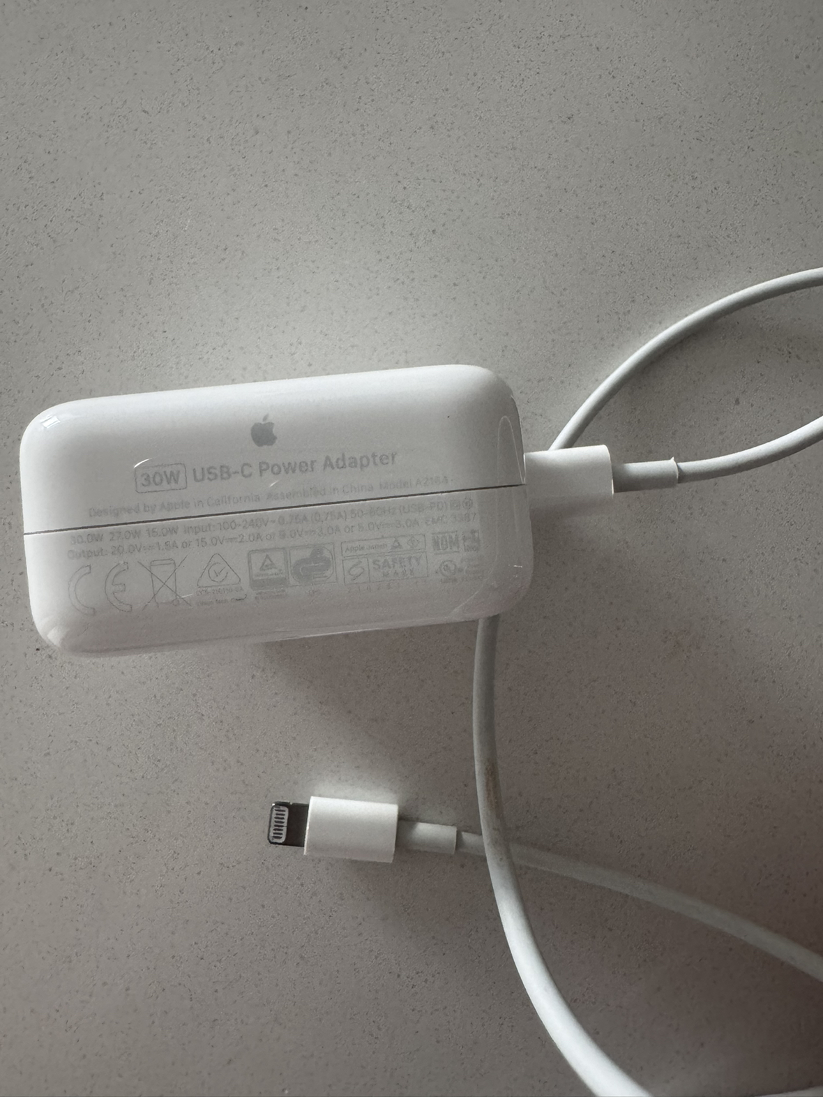 Apple 30W USB-C Power Adapter with USB-C to Lightning Cable - photo 2