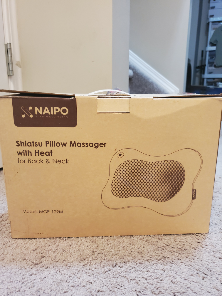 SHIATSU PILLOW MASSAGER WITH HEAT for Back & Neck