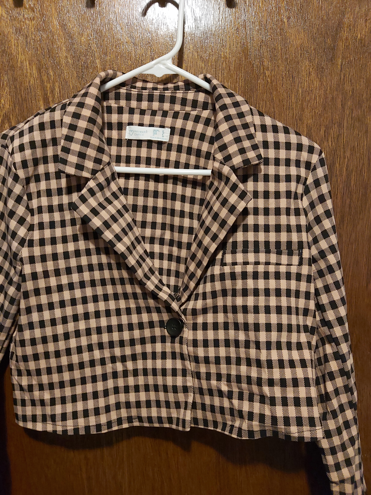 Checkered cropped blazer, size 4/6 image indicator(3)