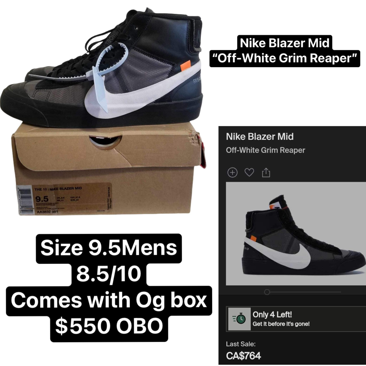 Nile Blazer Mid “Off-White Grim Reaper” [AUTHENTIC]