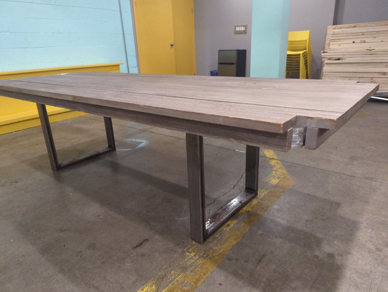 Two wooden table tops