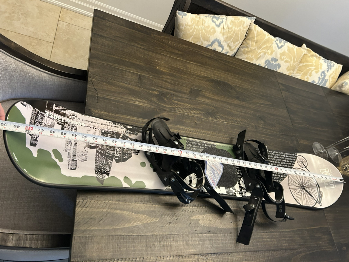 Snowboard with Bindings New with Tag Unused 50” image indicator(10)