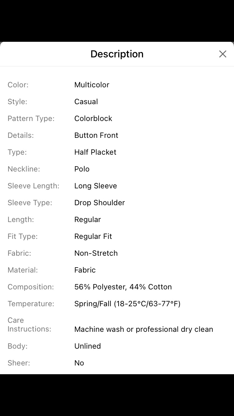 Shein Drop Shoulder Polo Collar Sweatshirt XL 👚🩶 image indicator(9)