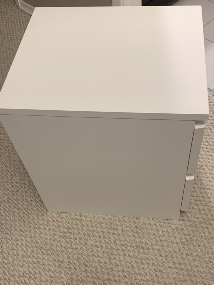 IKEA white Malm 2-drawer night stand image indicator(6)