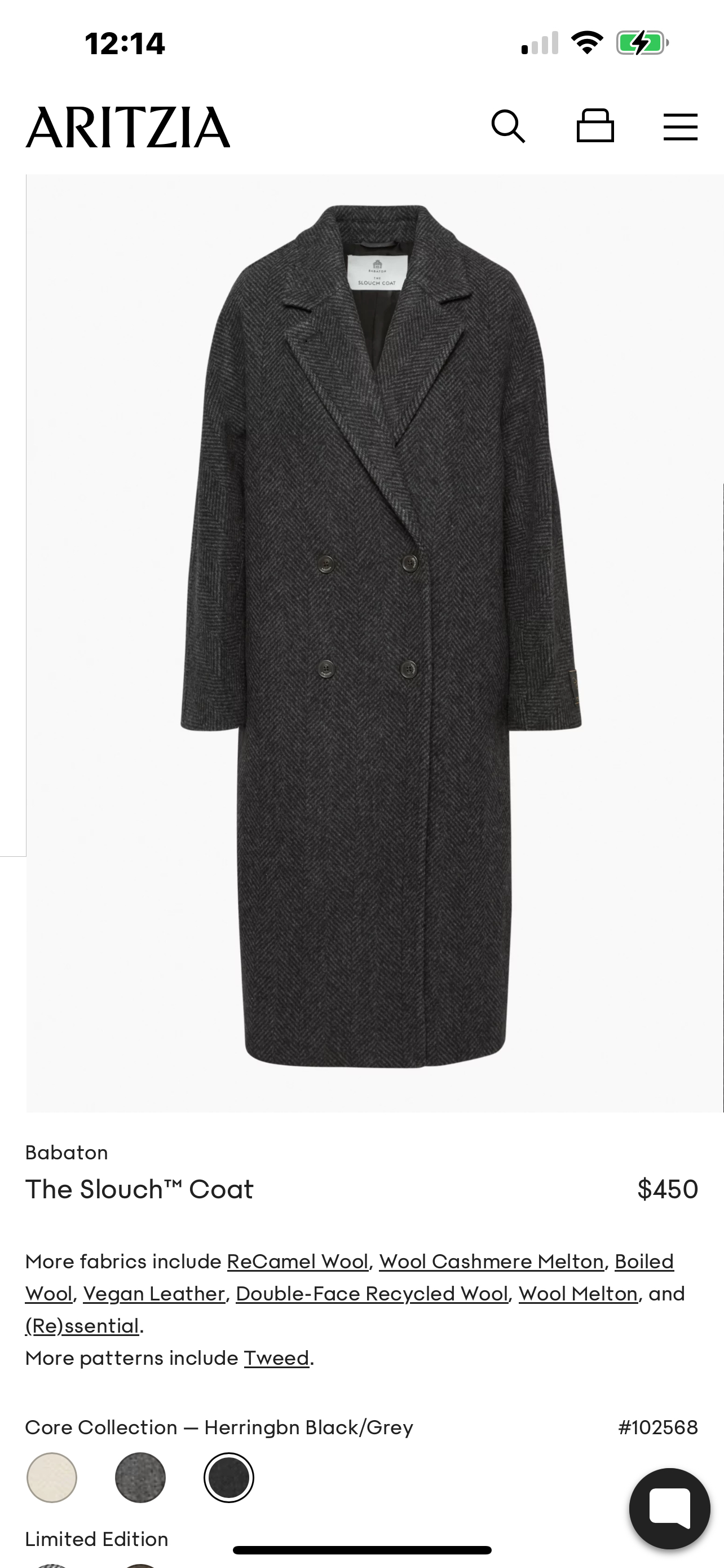 Aritizia wool slouch coat long - photo 4