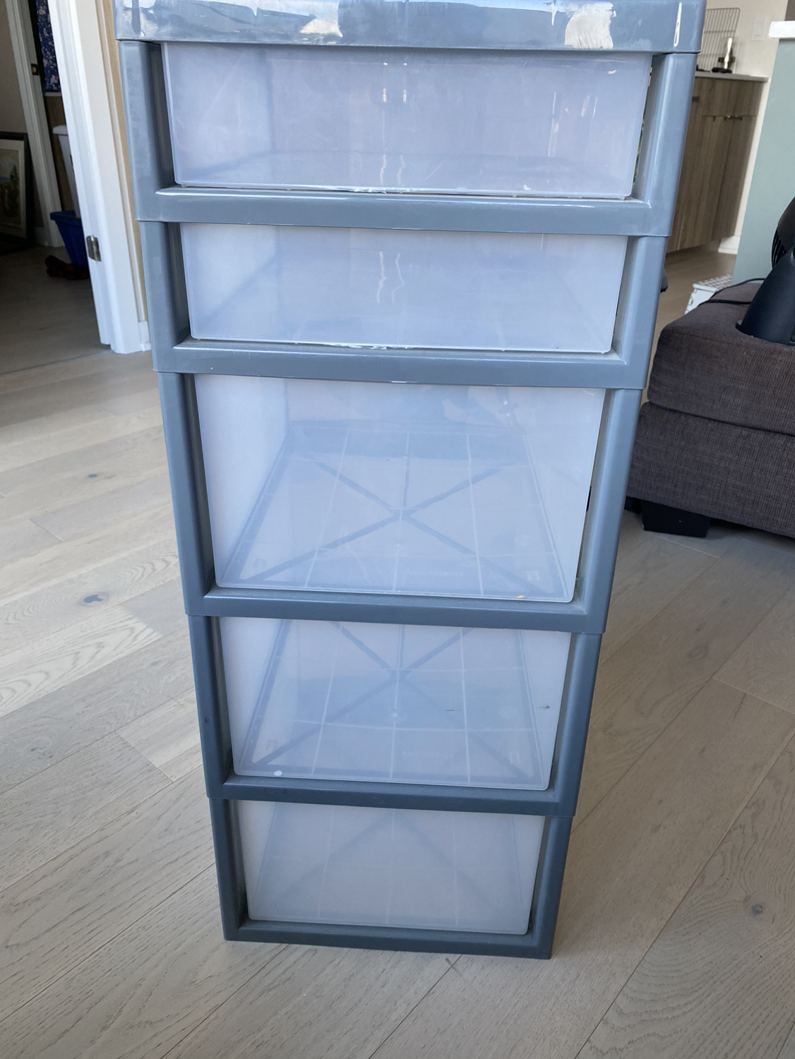 Plastic 5 Clear Drawer Home Storage Container Tower - photo 3