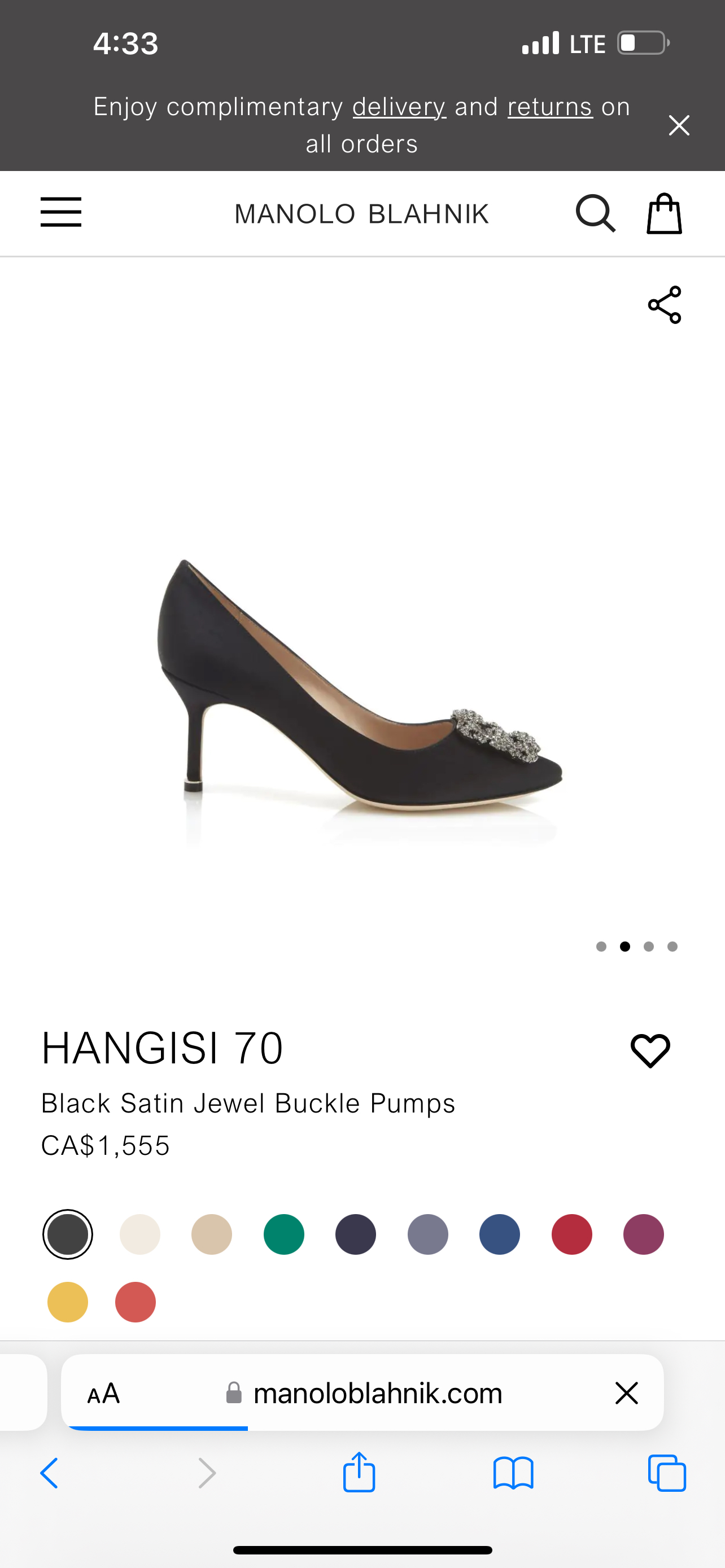 Manolo Blahnik Black Hangisi Heels - Size 36.5 - photo 2